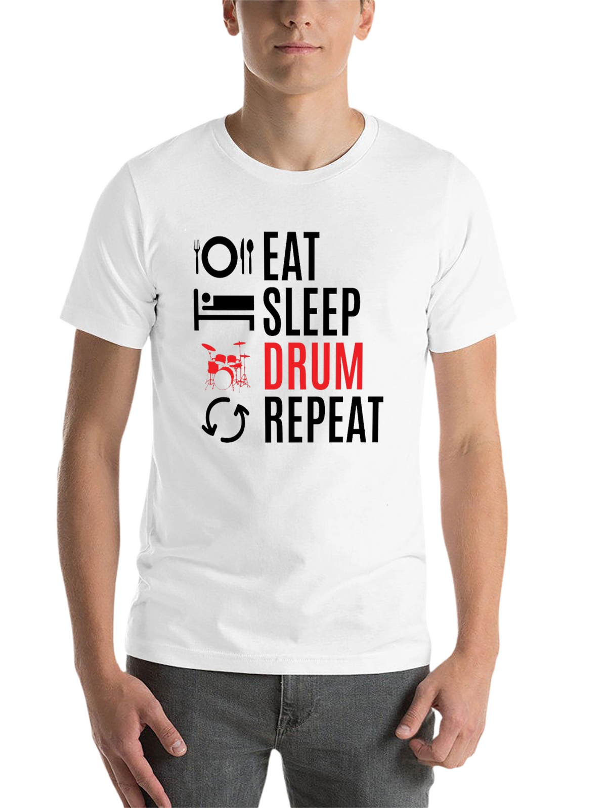 Eat Sleep Drum Repeat Black T-Shirt