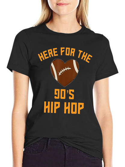 90s Hip Hop Football Heart T-Shirt
