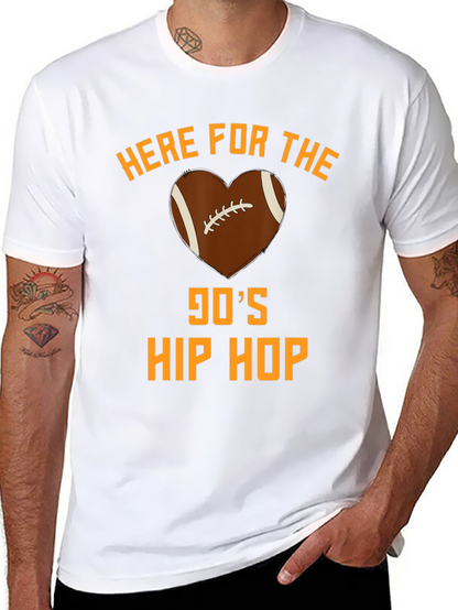 90s Hip Hop Football Heart T-Shirt