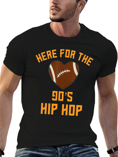90s Hip Hop Football Heart T-Shirt
