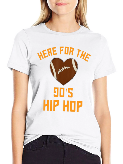 90s Hip Hop Football Heart T-Shirt