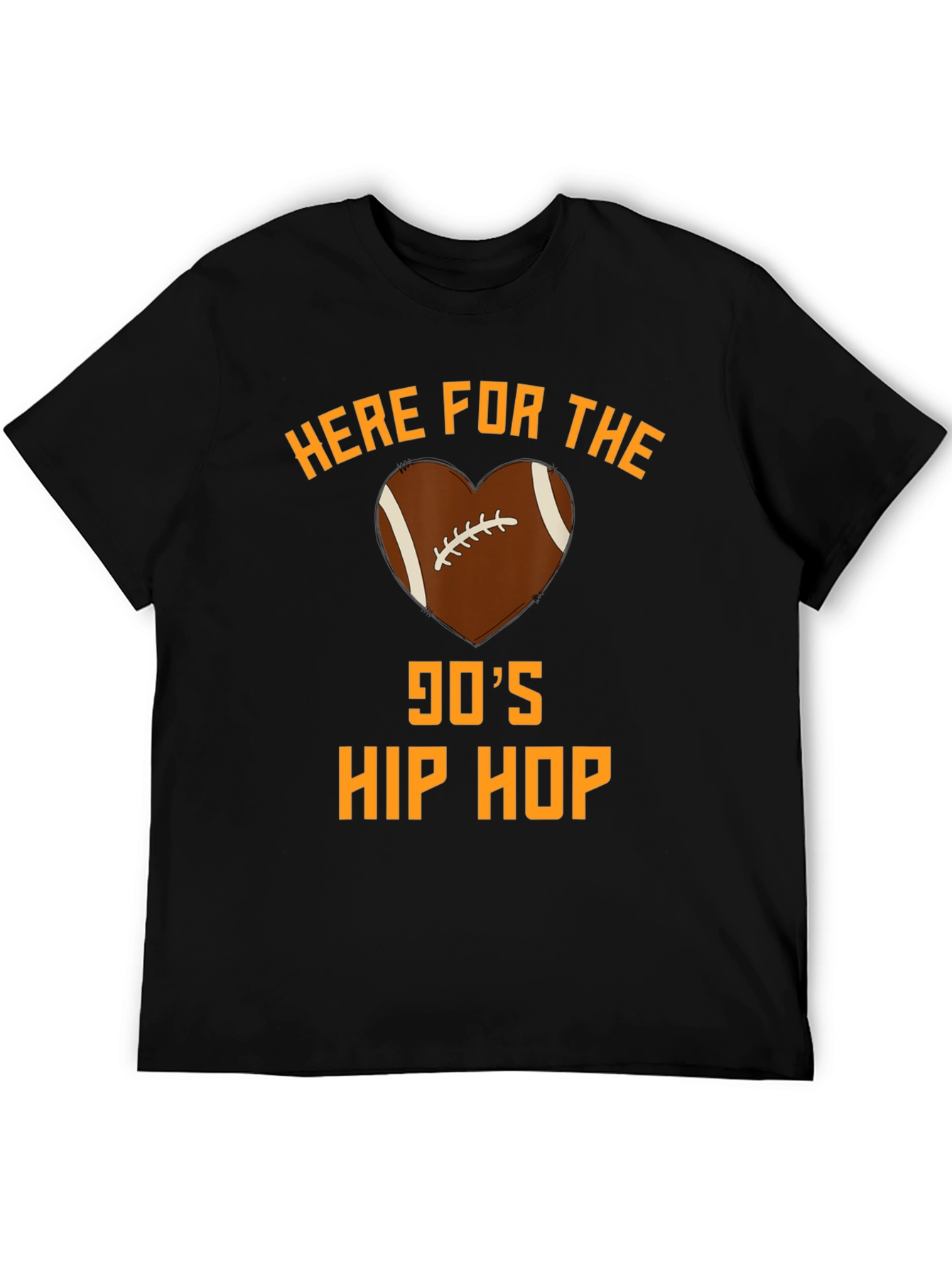 90s Hip Hop Football Heart T-Shirt