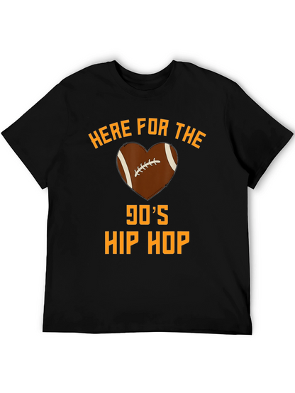 90s Hip Hop Football Heart T-Shirt