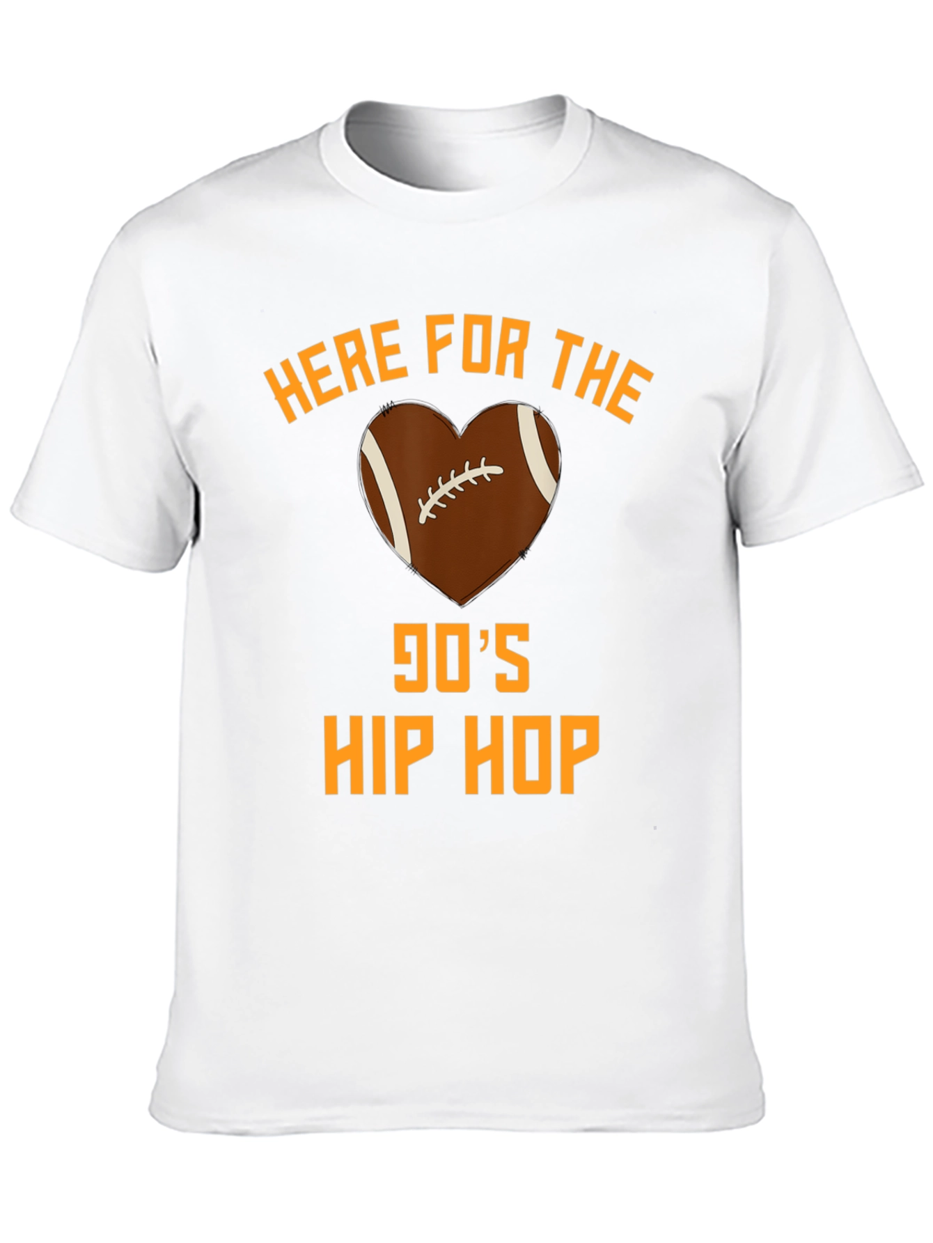 90s Hip Hop Football Heart T-Shirt