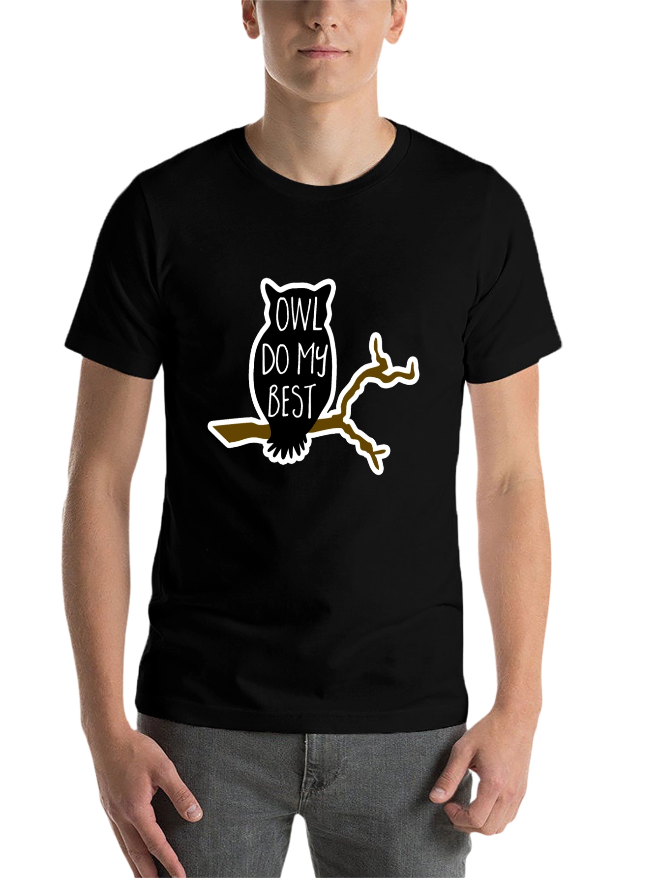 Owl Do My Best Black Graphic Tee