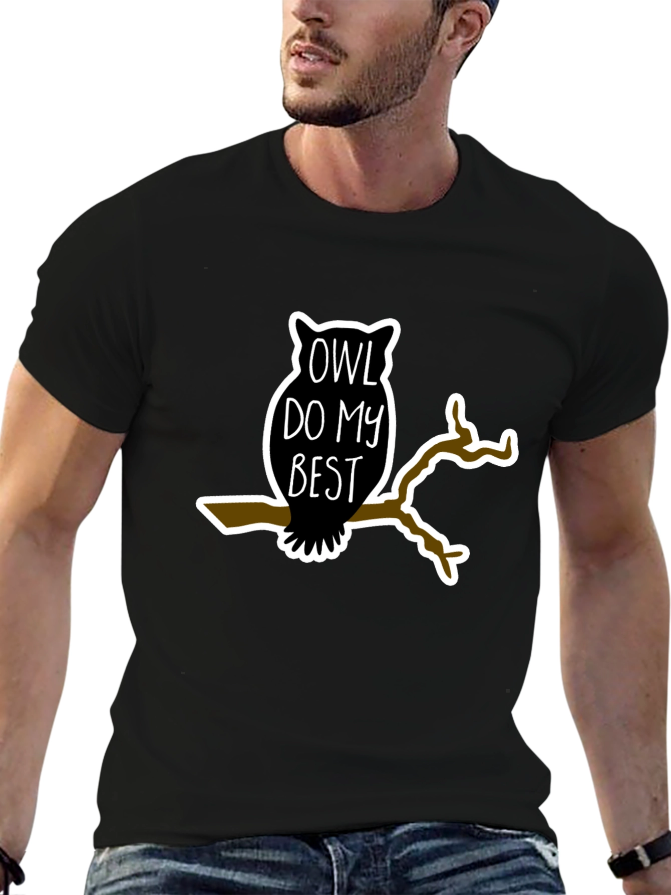 Owl Do My Best Black Graphic Tee
