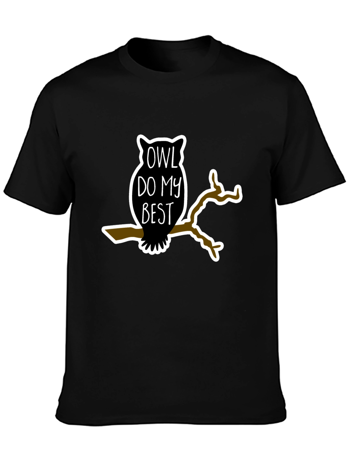 Owl Do My Best Black Graphic Tee
