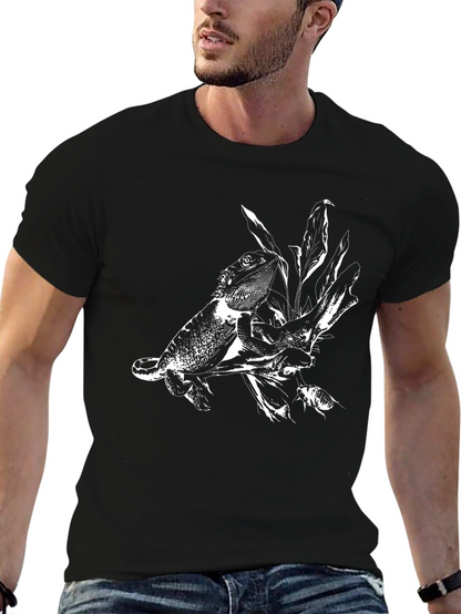 Lizard Print Black T-Shirt