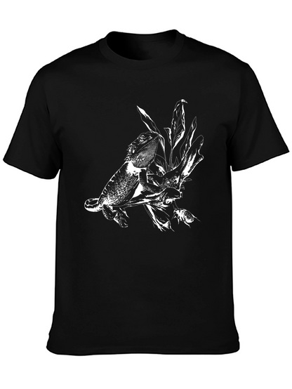 Lizard Print Black T-Shirt
