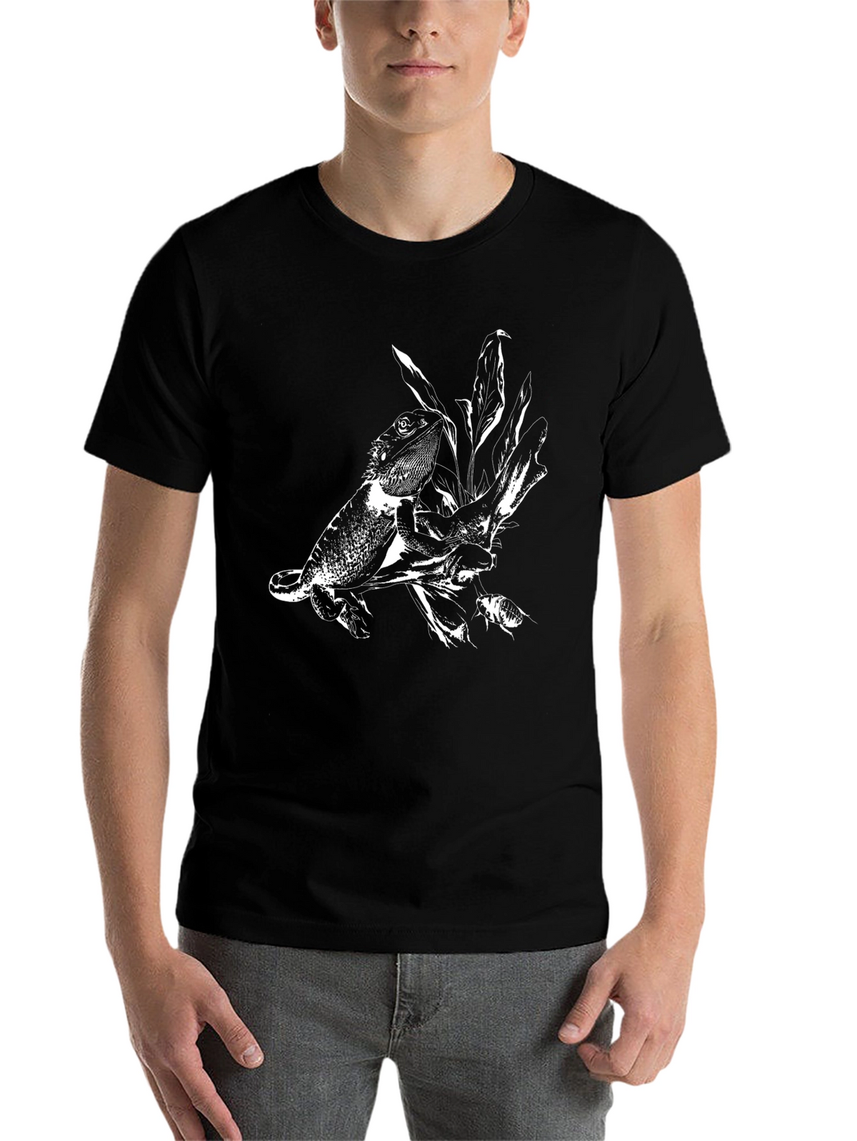 Lizard Print Black T-Shirt