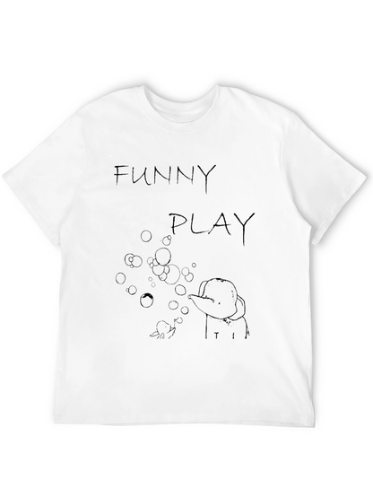 Funny Play Graphic T-Shirt - Black Casual Tee