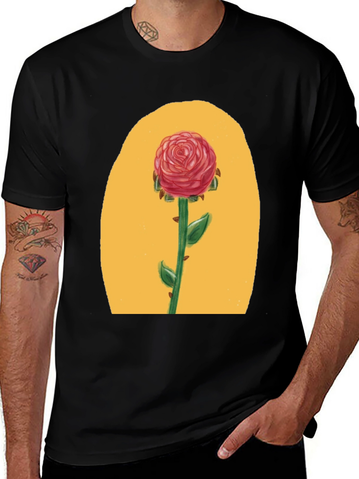 Rose Graphic Tee - Beauty & Beast Inspired