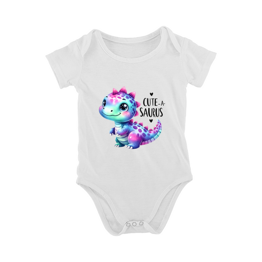 Cute?A?Saurus Rainbow Pastel Dinosaur Baby Onesie