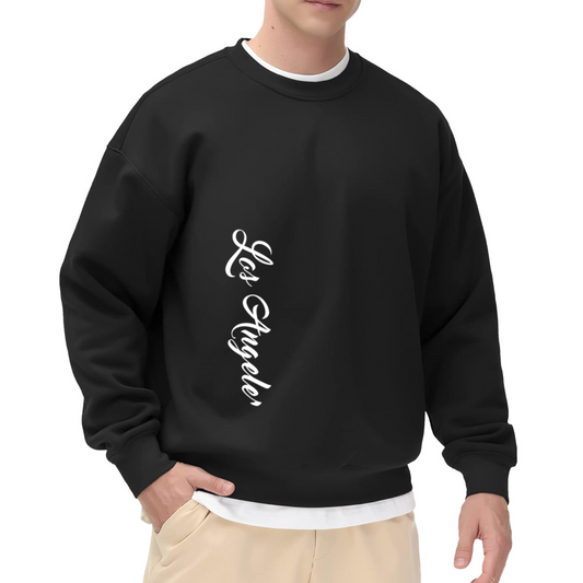 Vertical Los Angeles Cursive Black Crewneck Sweatshirt