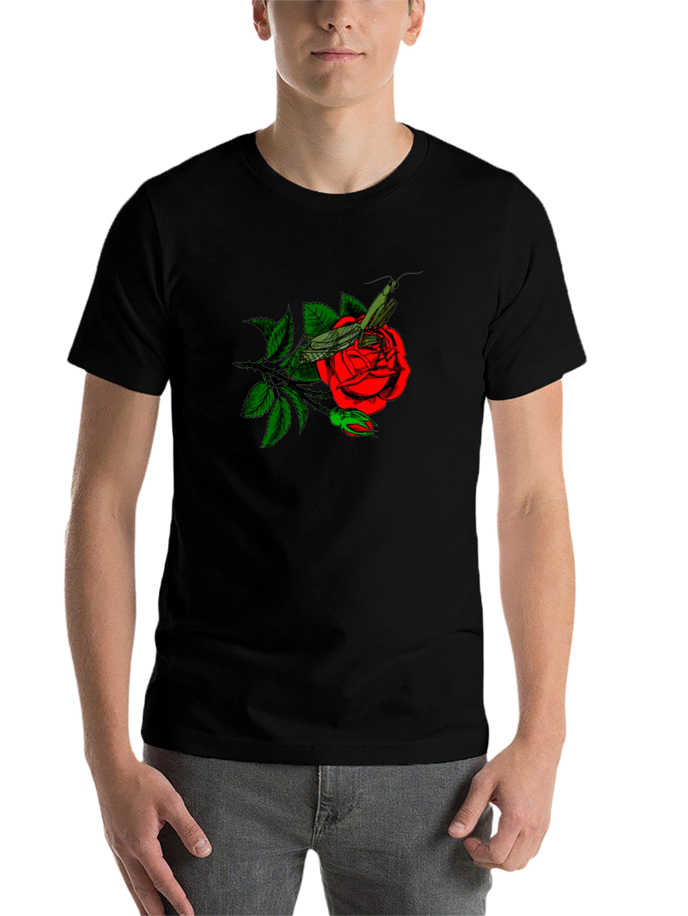 Rose and Mantis Graphic T-Shirt