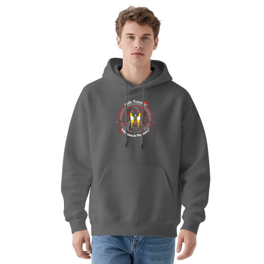 Halo Master Chief Game Circle Graphic Dark Gray Hoodie, Relaxed Fit Men Sweatshirt