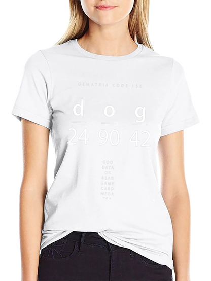 Gematria Code 156 T-Shirt - Dog God Data Design