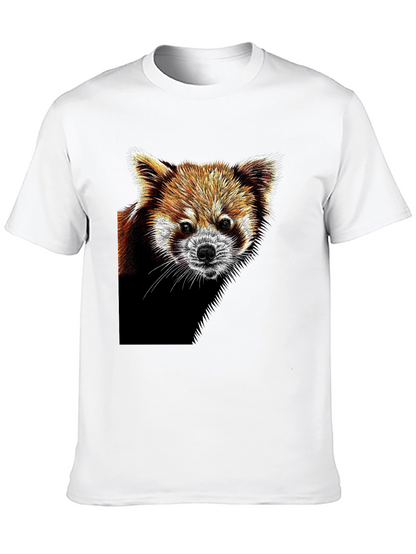 Red Panda Graphic Tee - Black Cotton T-Shirt