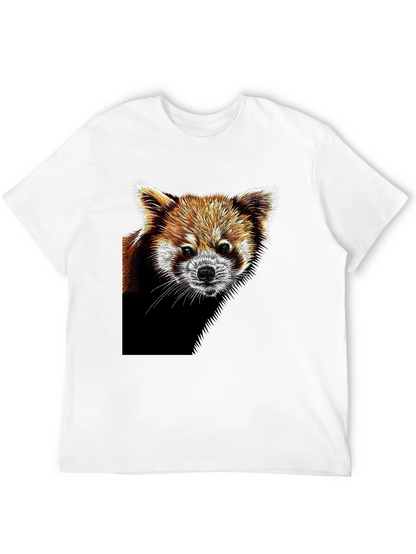 Red Panda Graphic Tee - Black Cotton T-Shirt