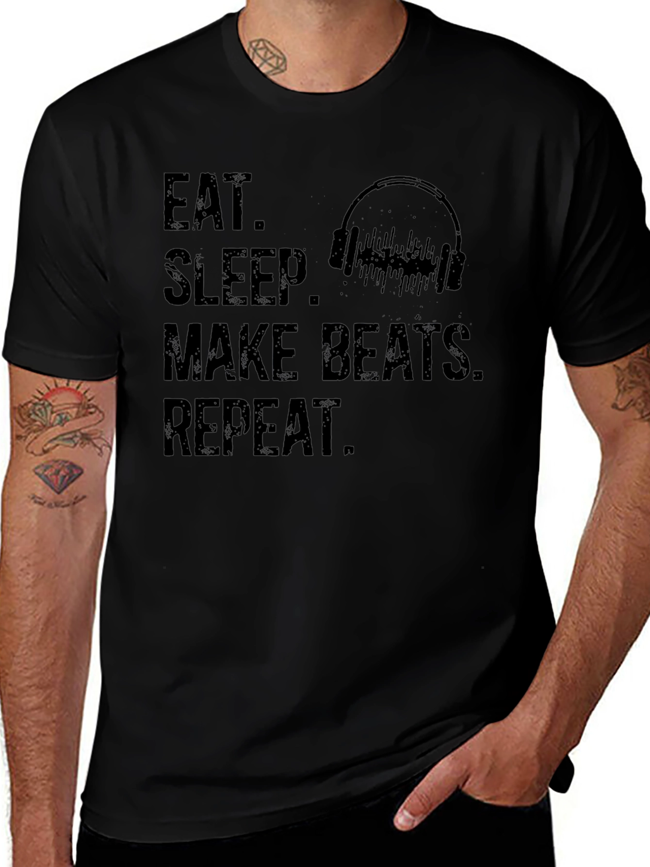 Eat Sleep Make Beats Repeat Graphic Tee