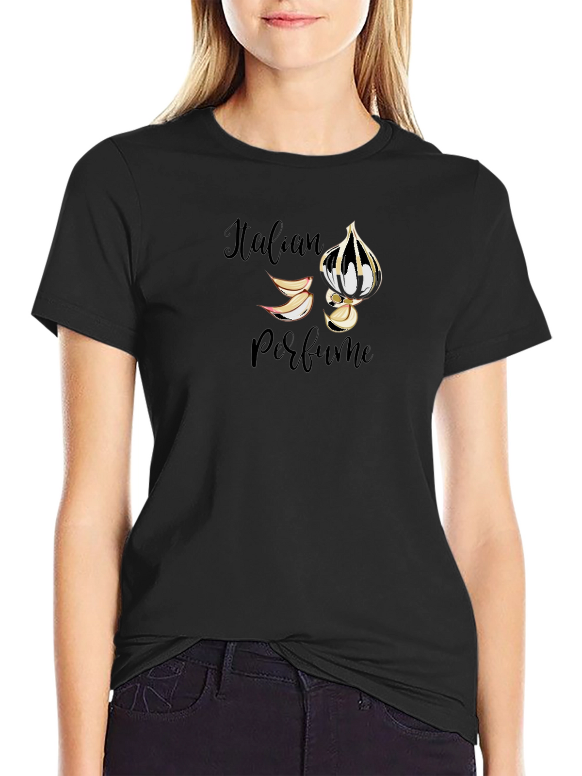 Italian Perfume Graphic Black Tee