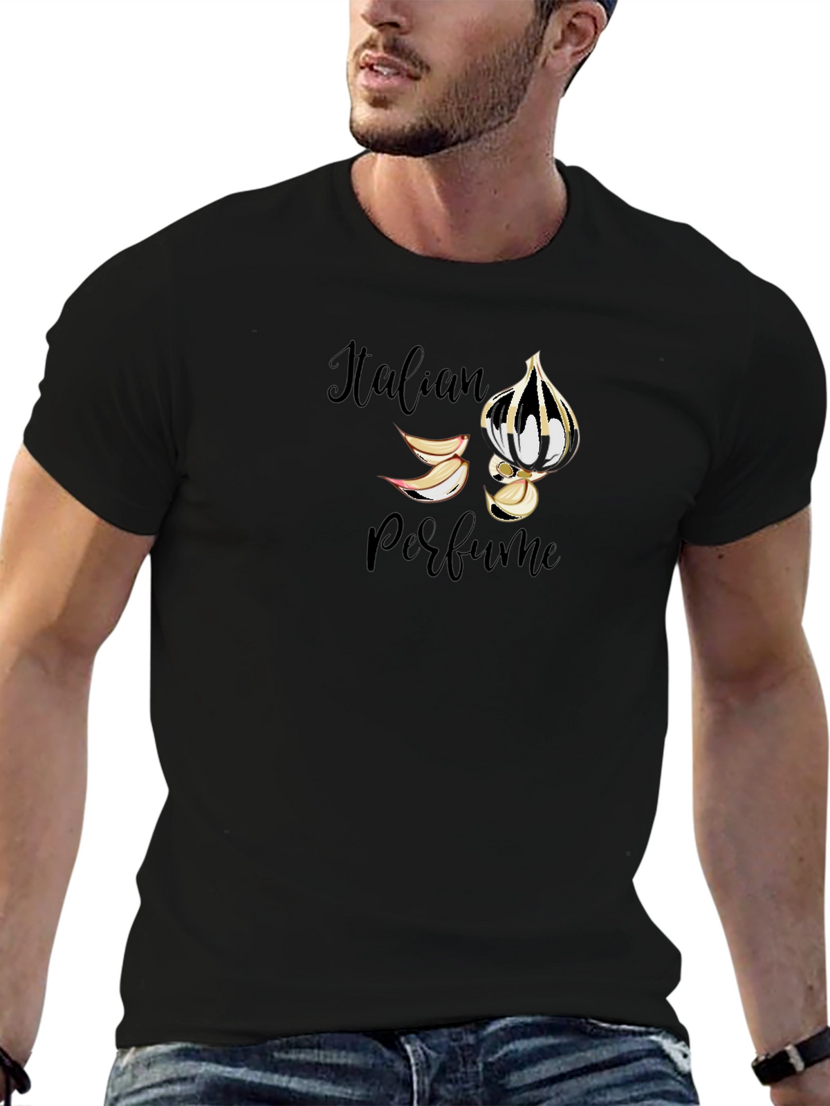 Italian Perfume Graphic Black Tee