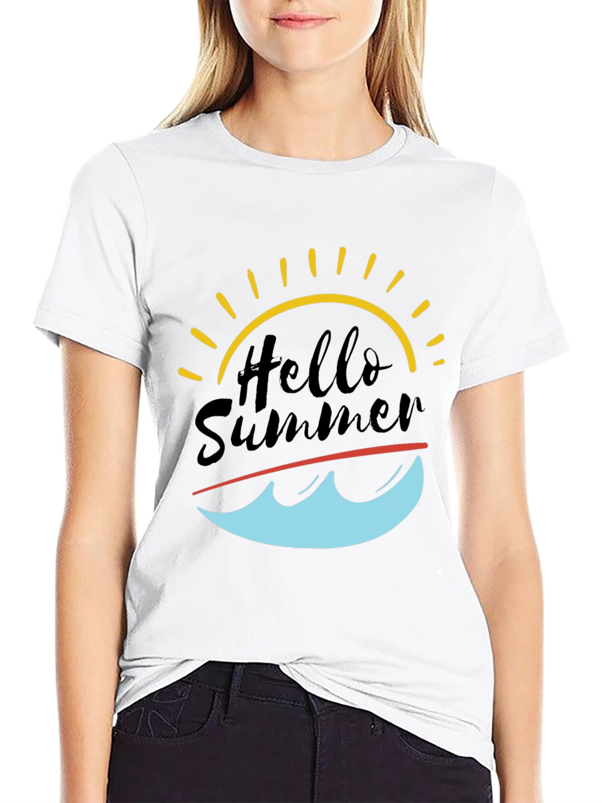 Hello Summer Graphic Tee - Black T-Shirt
