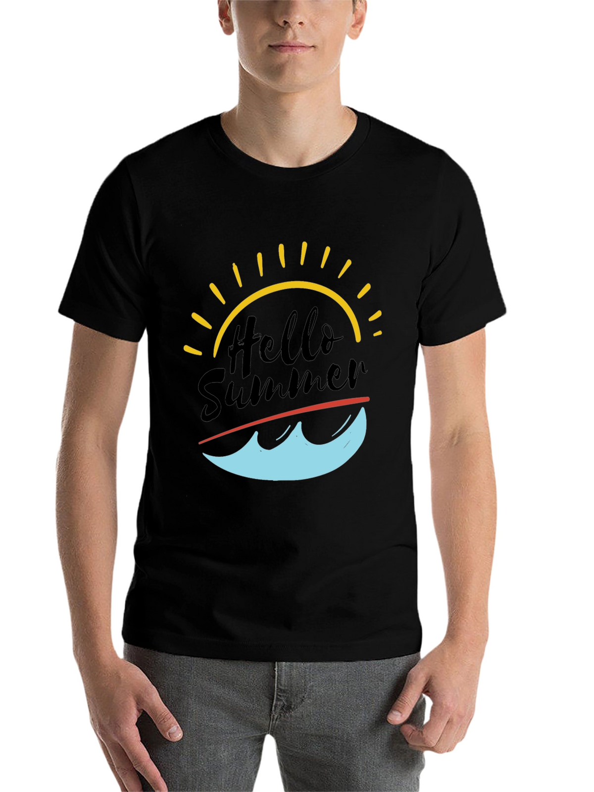 Hello Summer Graphic Tee - Black T-Shirt