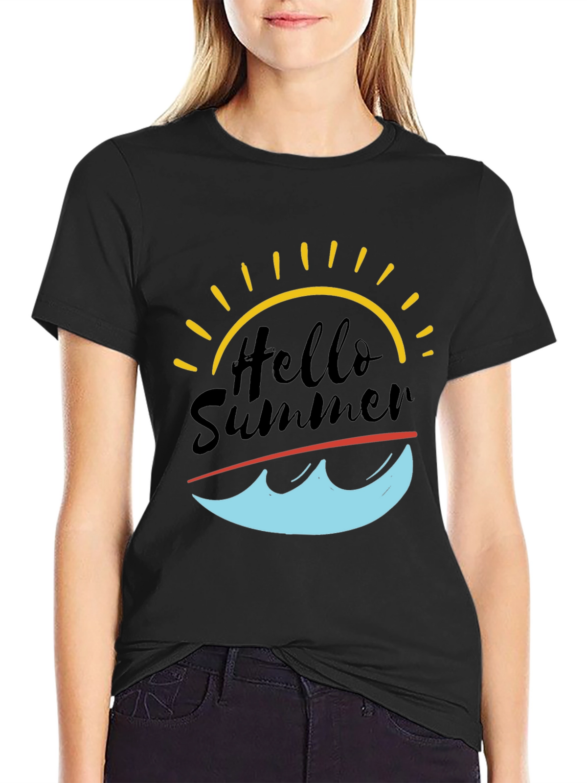 Hello Summer Graphic Tee - Black T-Shirt