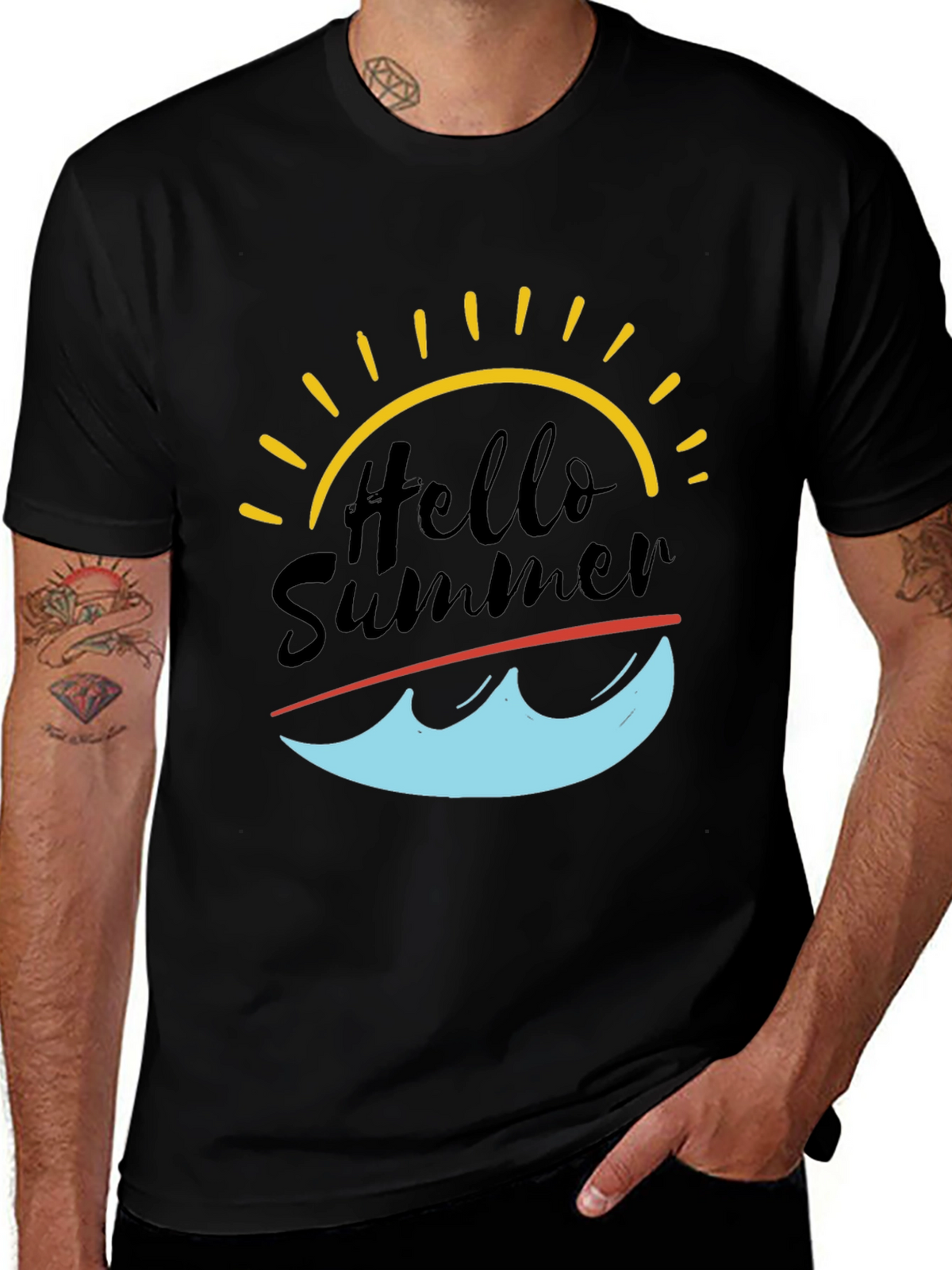 Hello Summer Graphic Tee - Black T-Shirt
