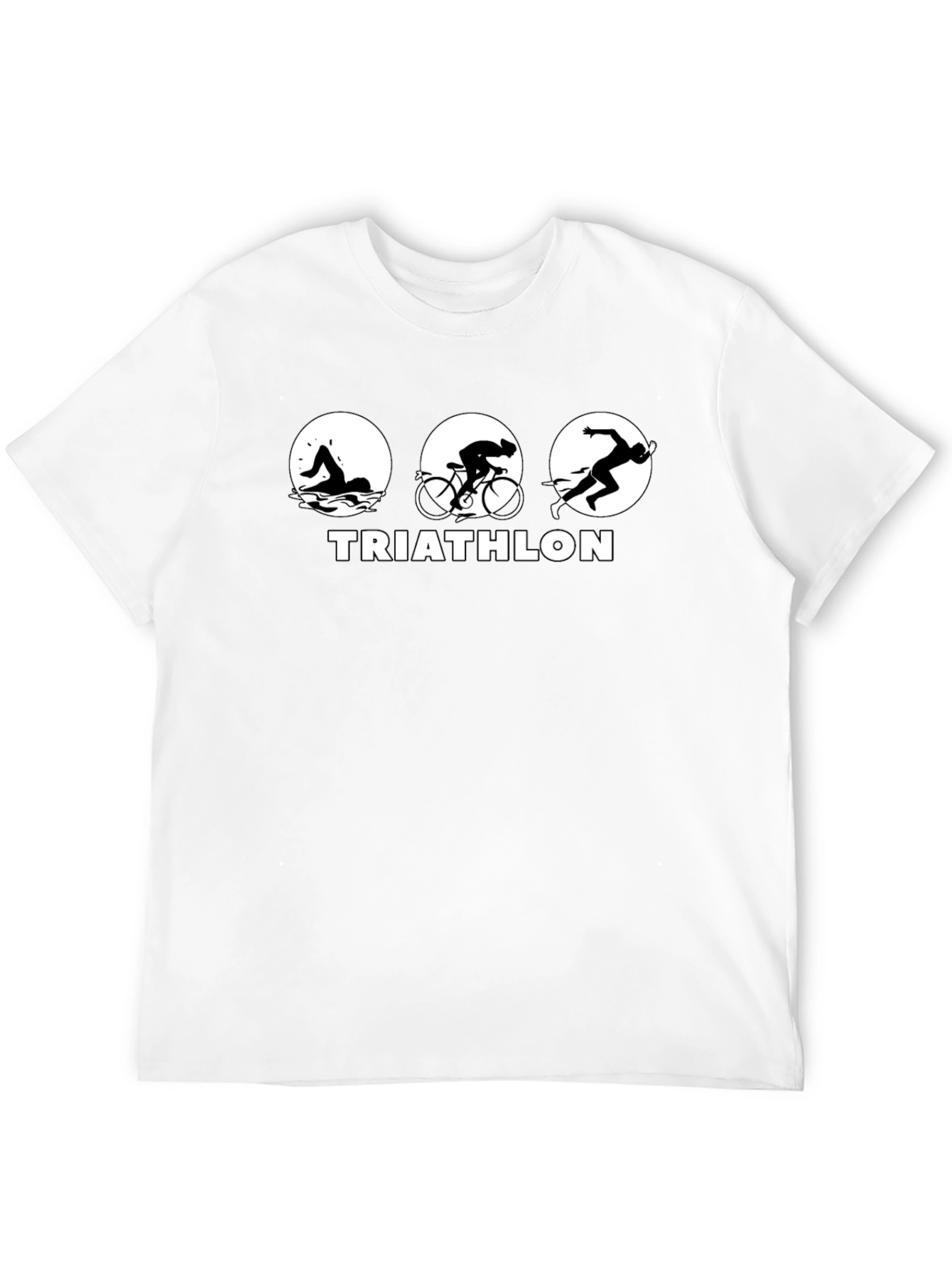Triathlon Black T-Shirt - Swim Bike Run