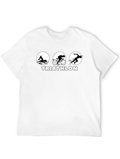 Triathlon Black T-Shirt - Swim Bike Run