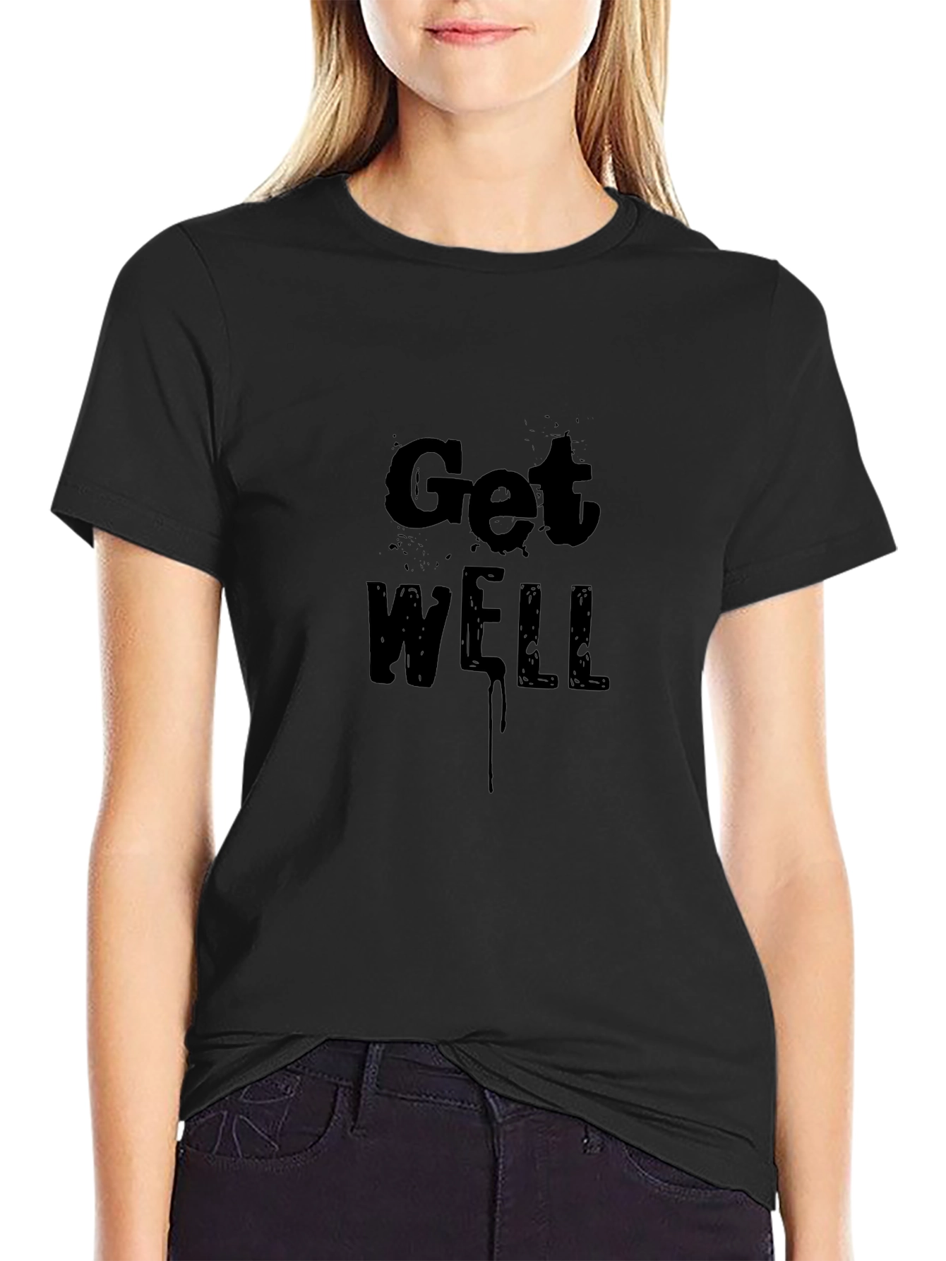 Get Well Soon Black Tee