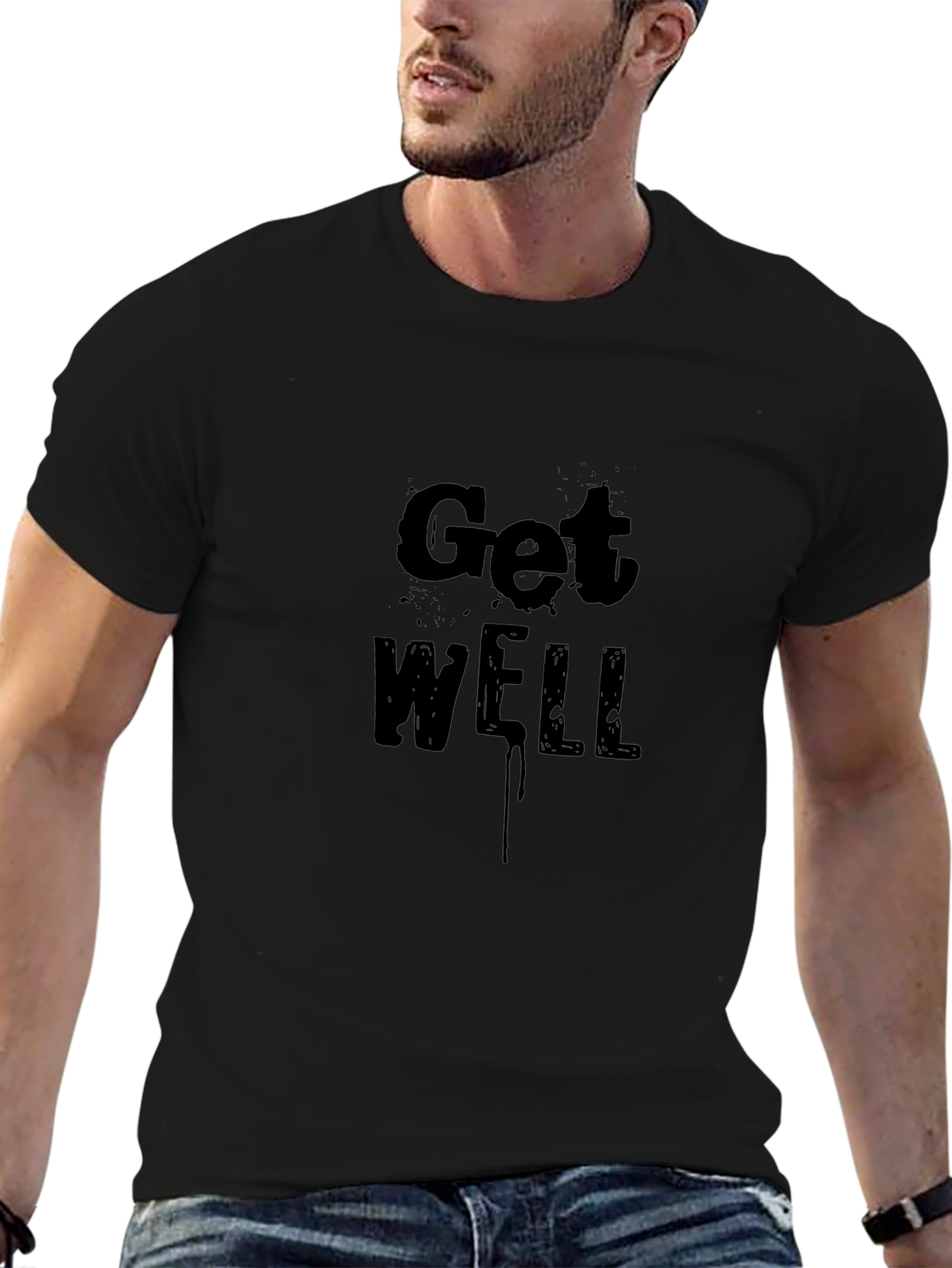 Get Well Soon Black Tee
