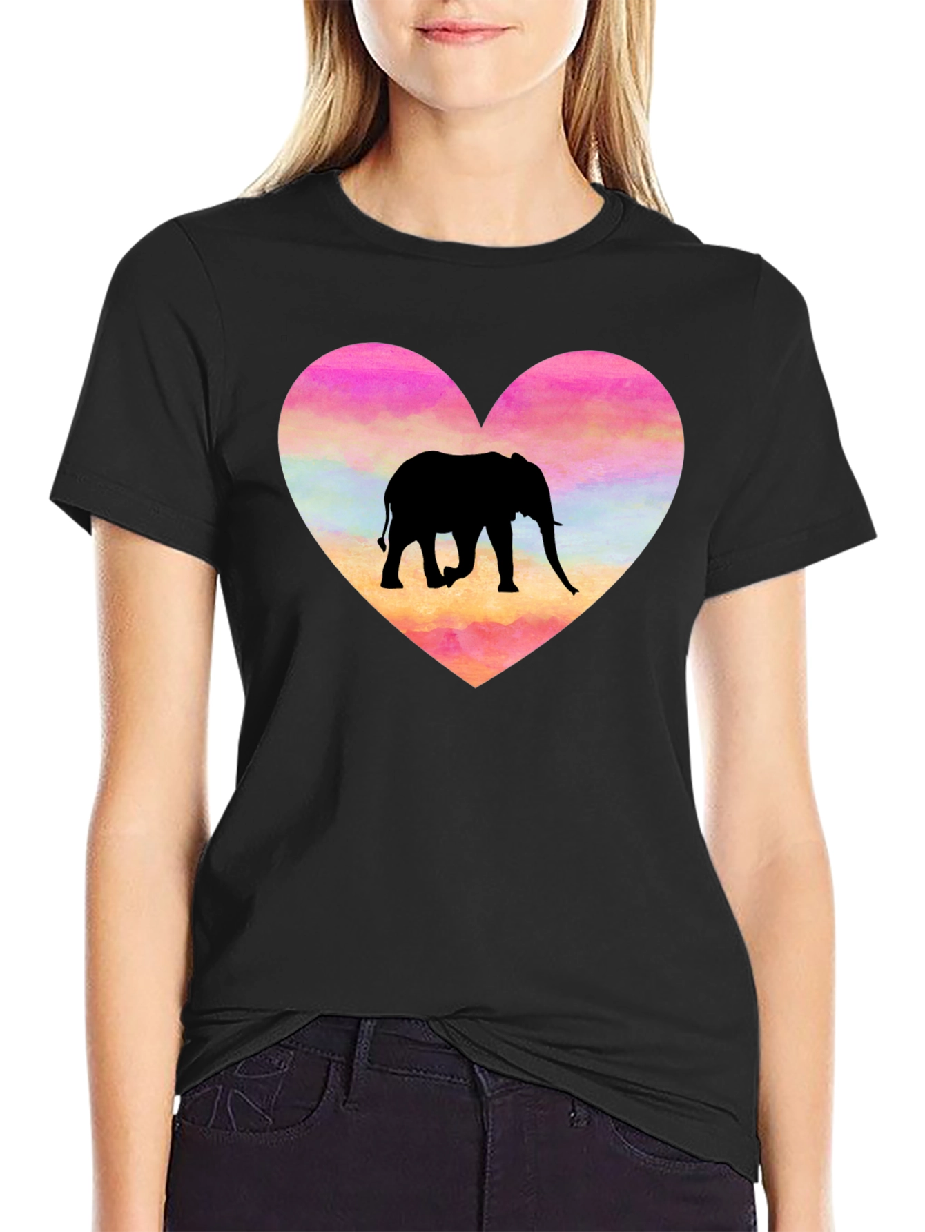 Elephant Heart Graphic T-Shirt - Love Animals!