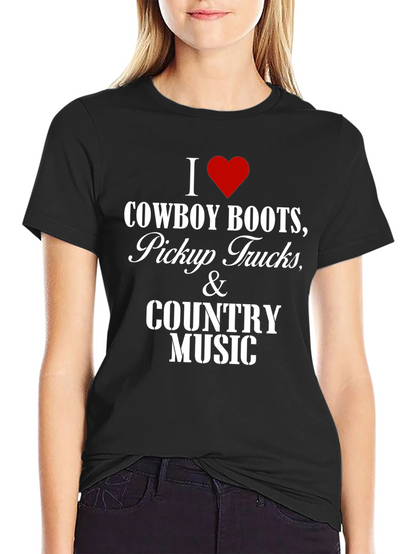 Cowboy Boots Pickup Trucks & Country Music T-Shirt
