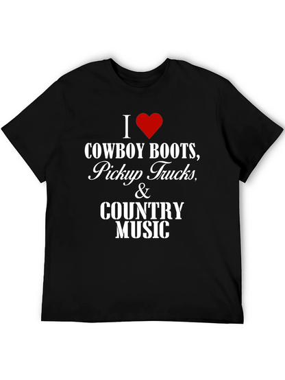 Cowboy Boots Pickup Trucks & Country Music T-Shirt