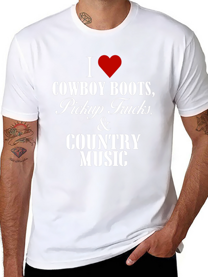 Cowboy Boots Pickup Trucks & Country Music T-Shirt