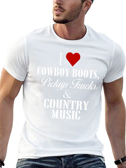 Cowboy Boots Pickup Trucks & Country Music T-Shirt