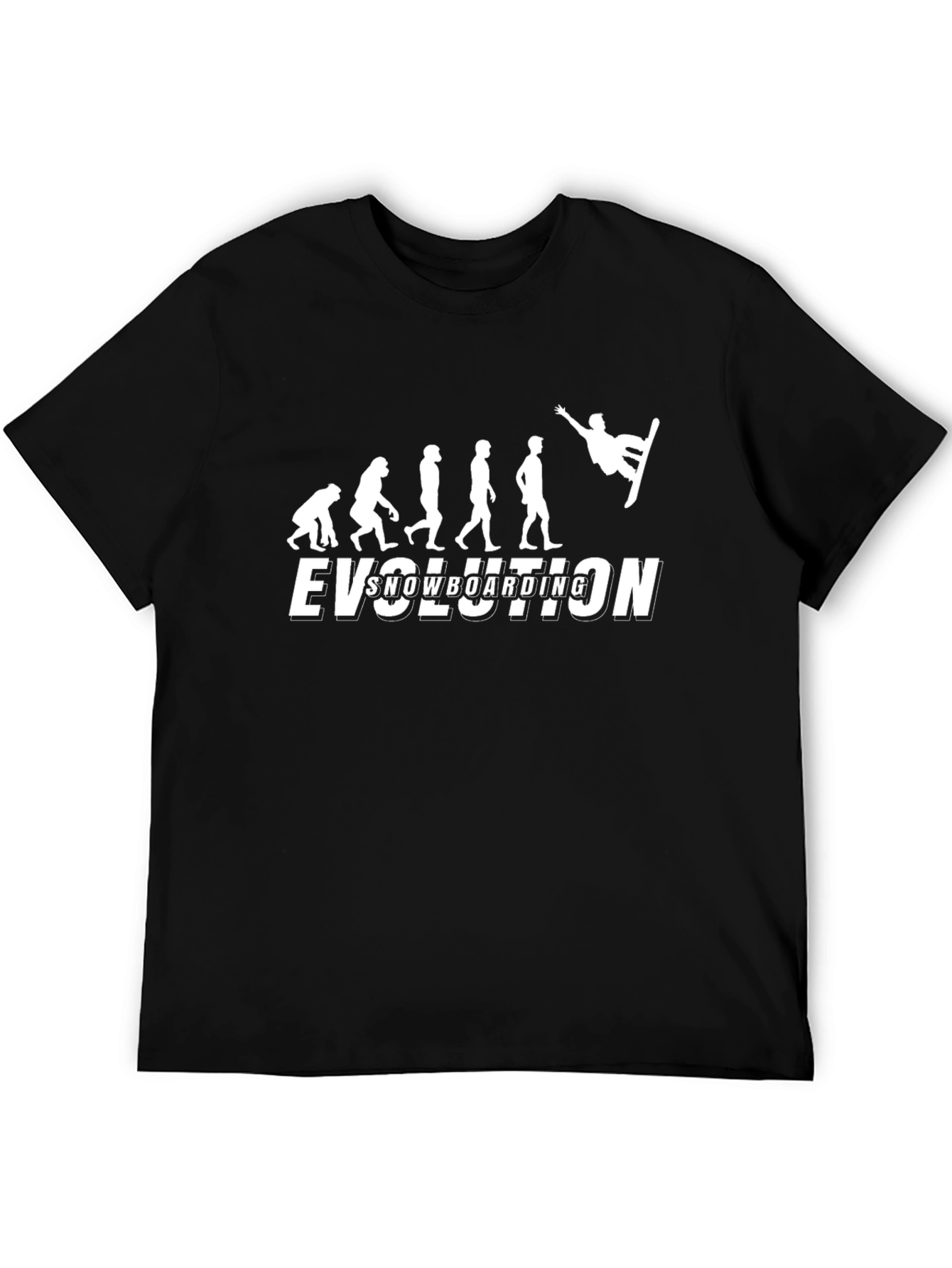 Snowboarding Evolution Graphic Tee - Black Cotton T-Shirt