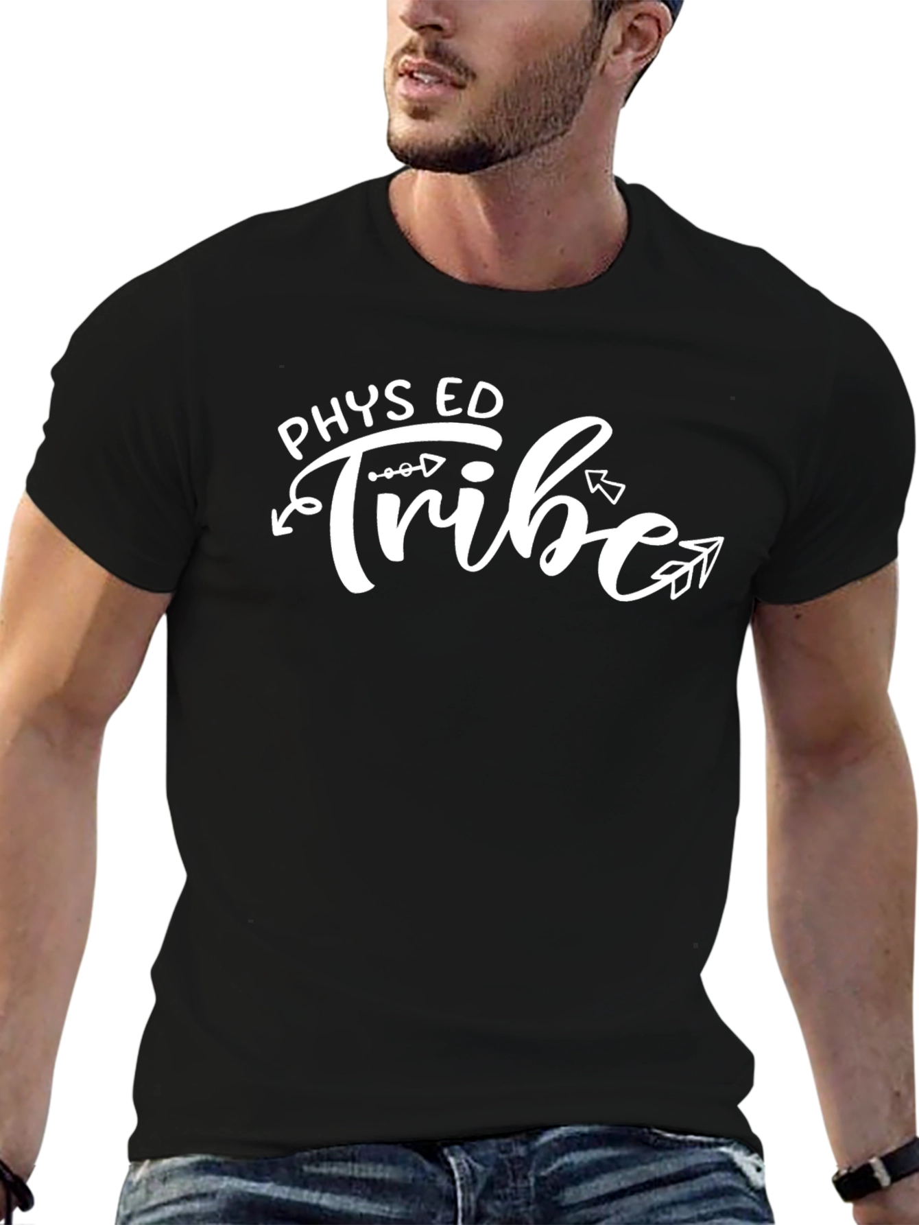 Phys Ed Tribe T-Shirt - Black Casual Style
