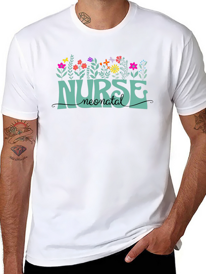 Neonatal Nurse T-Shirt - Floral Design