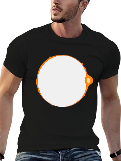 Modern Graphic Tee - Black with Abstract Circle Design