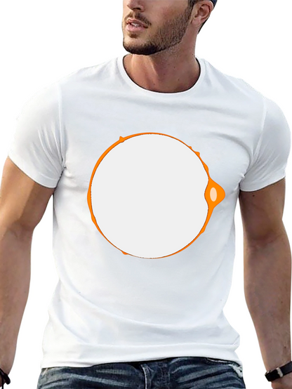 Modern Graphic Tee - Black with Abstract Circle Design