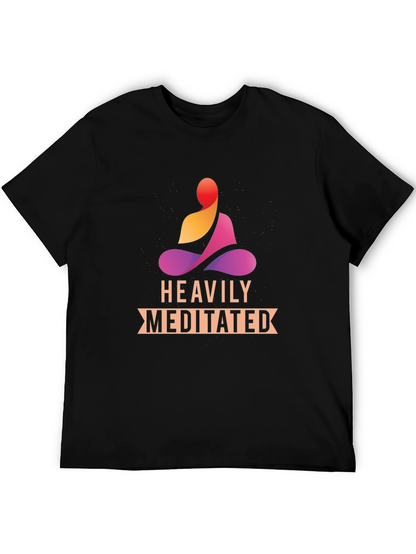Heavily Meditated Black T-Shirt - Zen Vibes