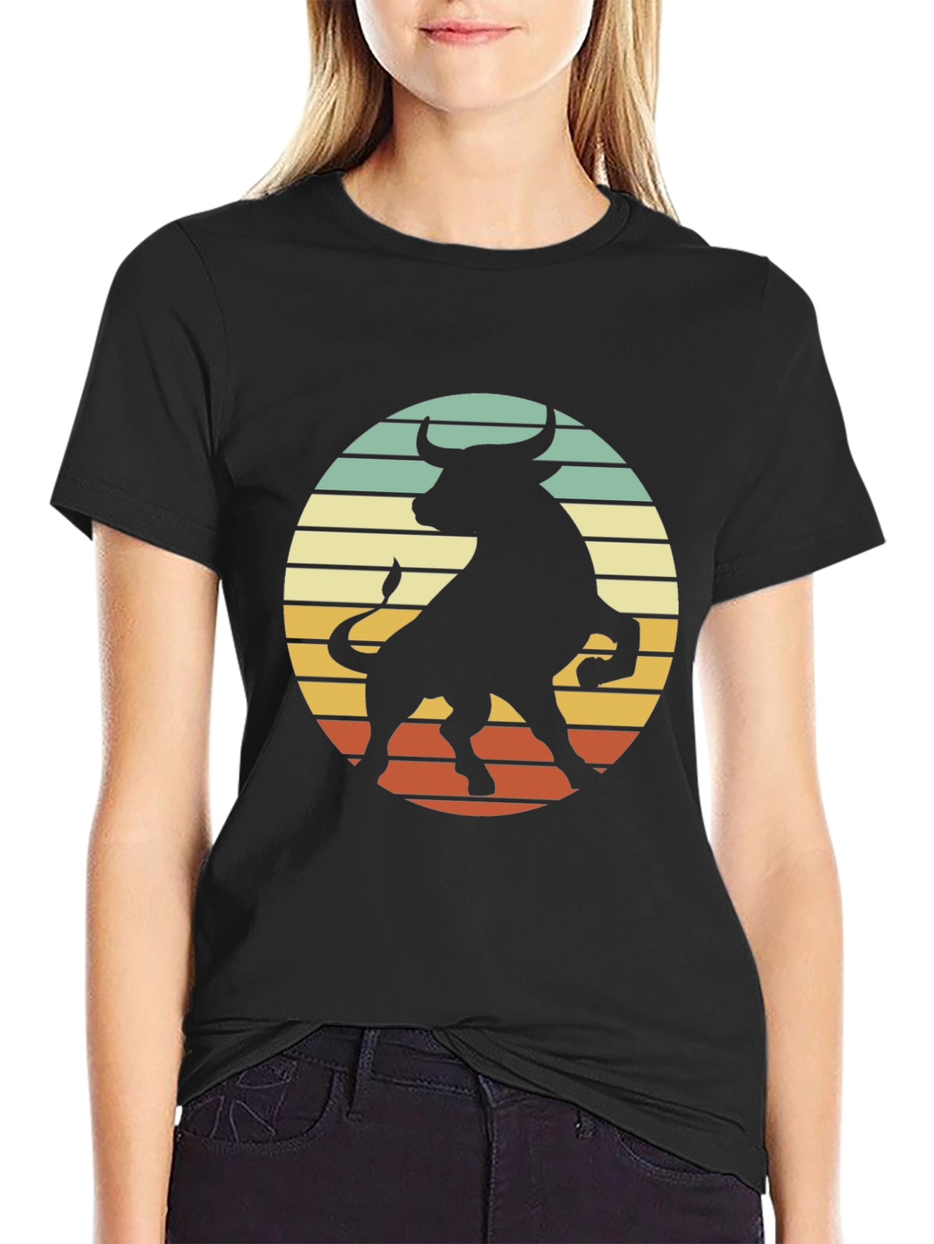 Retro Bull Silhouette Graphic Tee