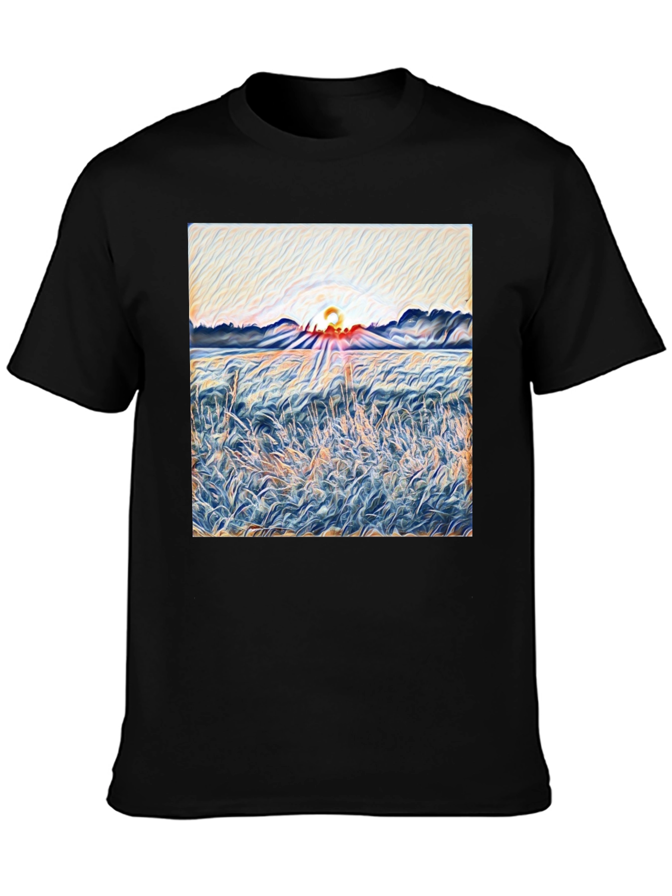 Sunrise Meadow T-Shirt - Artistic Print Tee