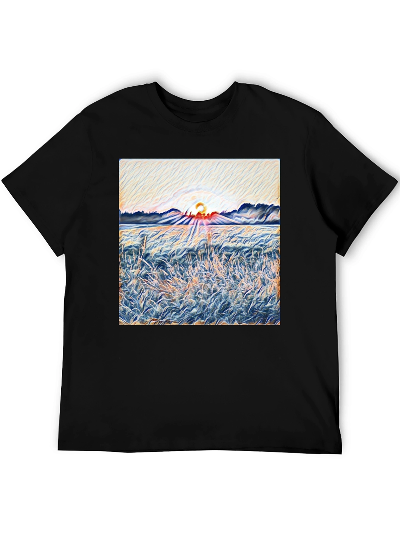 Sunrise Meadow T-Shirt - Artistic Print Tee