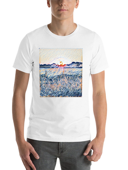 Sunrise Meadow T-Shirt - Artistic Print Tee