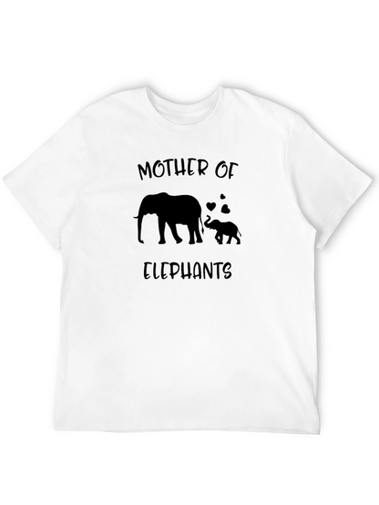 Mother of Elephants Graphic Tee - Black Cotton Shirt